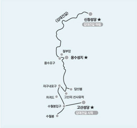 김대건길 코스 지도