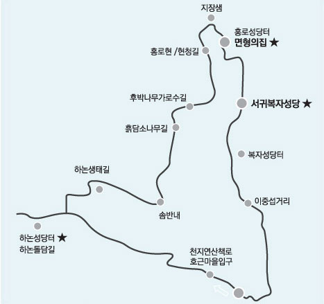 하논성당길 코스 지도